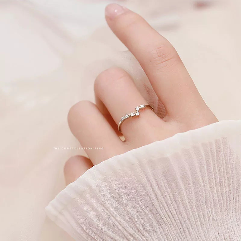 Astro C 5 Zodiac Sign Silver Rings