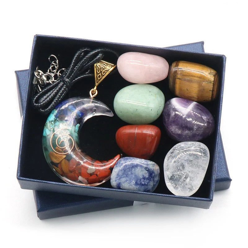 Astro G 5 Chakra Yoga Reiki Stone Set for Healing Meditation