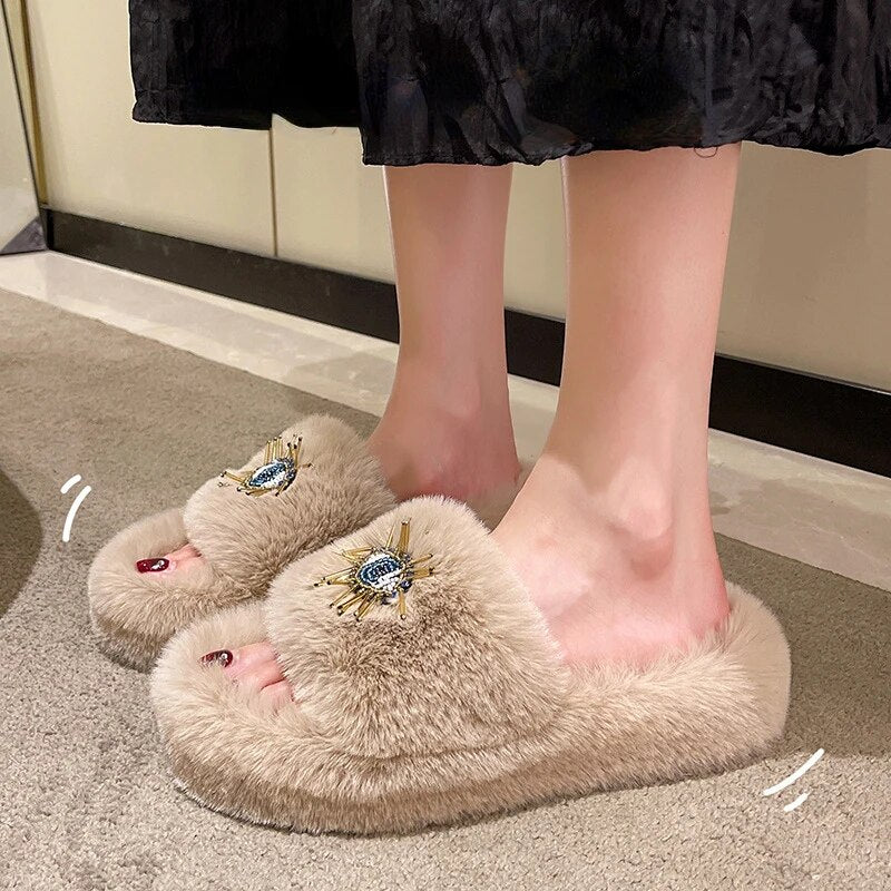 Evil Eye Slippers Fur (Mix & Pick)