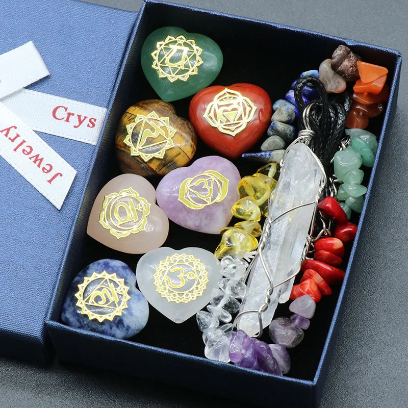 Astro G 5 Chakra Yoga Reiki Stone Set for Healing Meditation