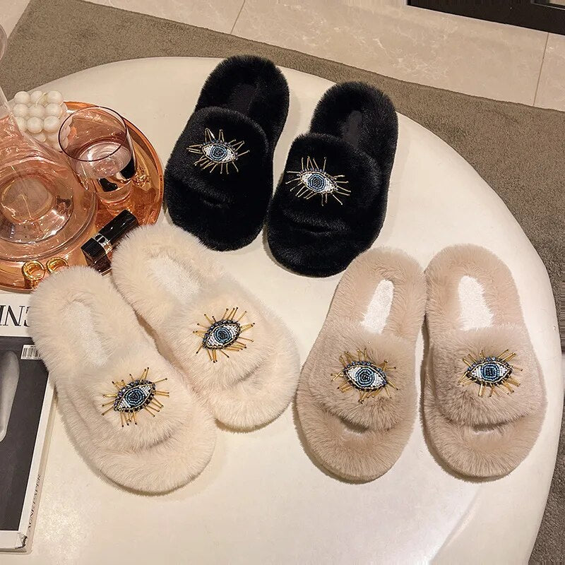 Evil Eye Slippers Fur (Mix & Pick)