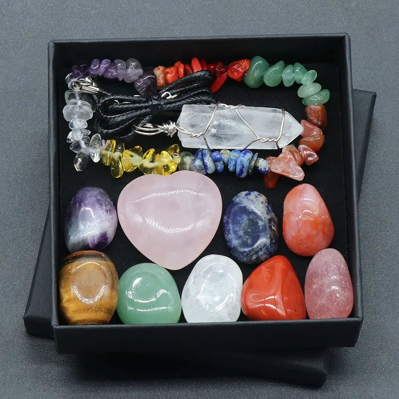 Astro G 5 Chakra Yoga Reiki Stone Set for Healing Meditation