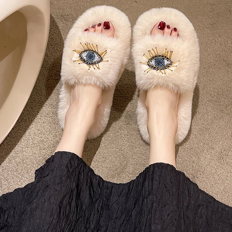 Evil Eye Slippers Fur (Mix & Pick)