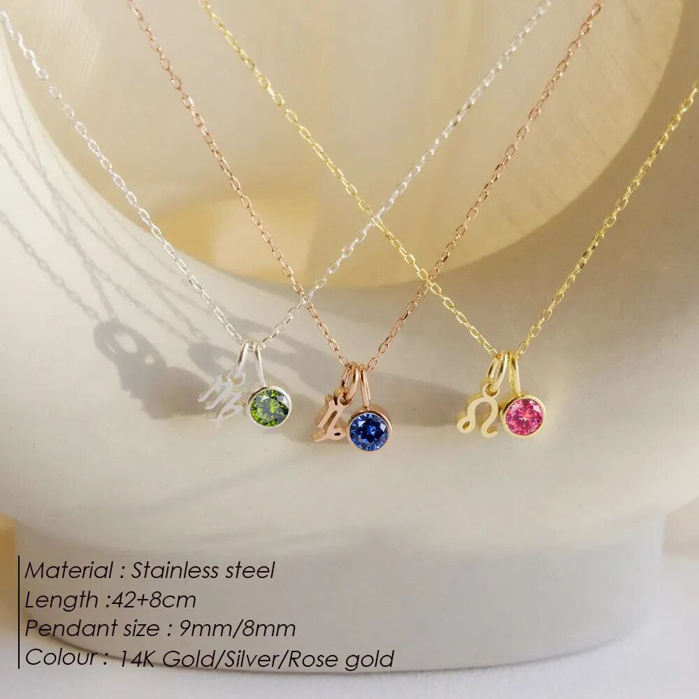 Astro C 6 Birthstone & Zodiac Necklace