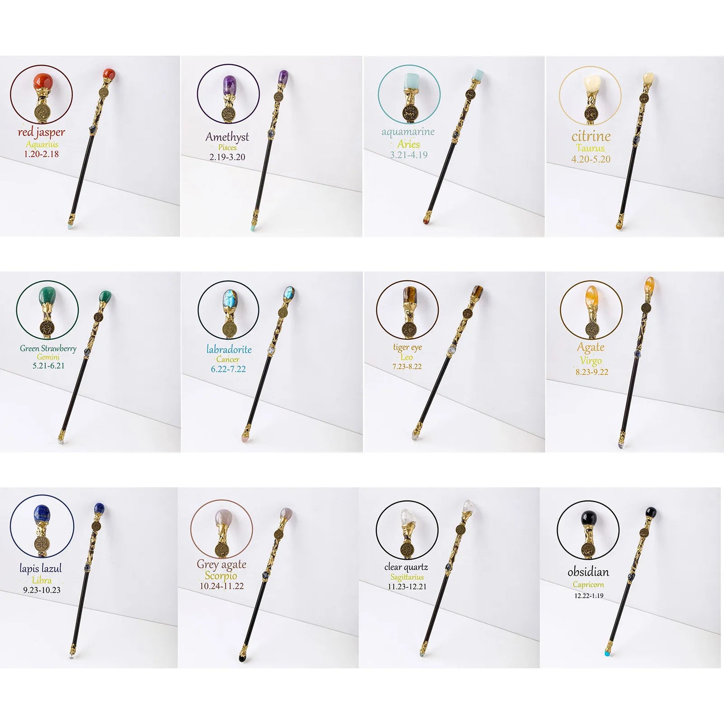 Astro B 20 Zodiac Sign & Stone Magic Wand