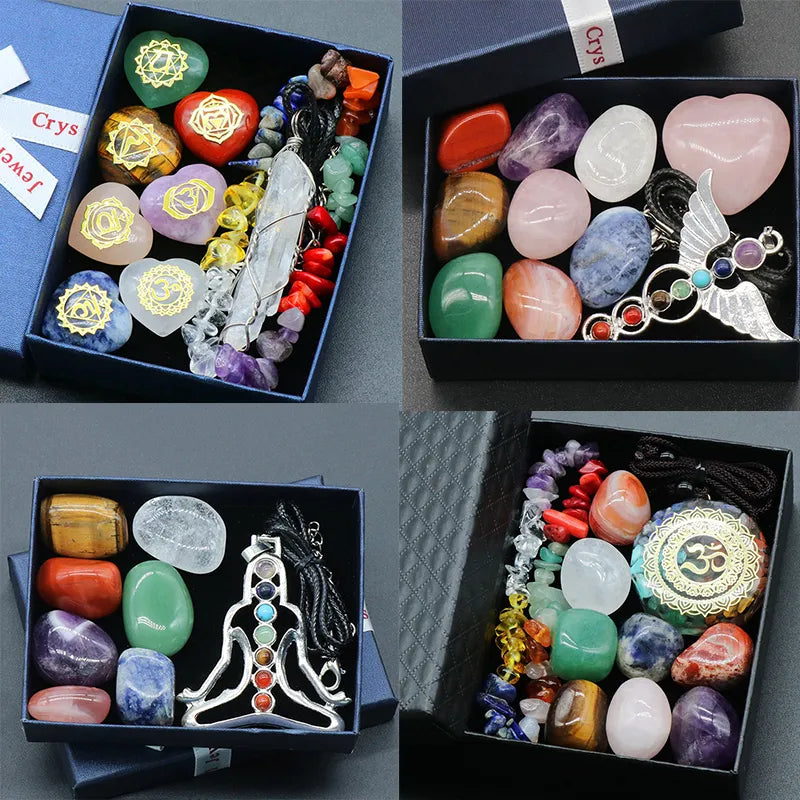 Astro G 5 Chakra Yoga Reiki Stone Set for Healing Meditation